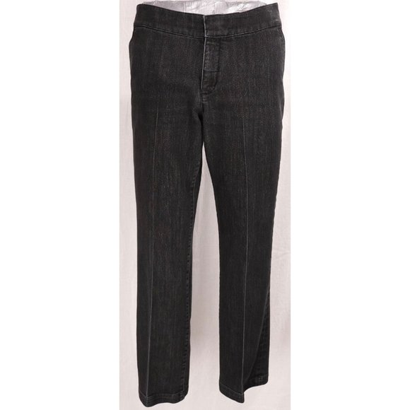 Chico’s Platinum Ultimate Fit 0.5 Jeans Black Wash Denim Straight Leg Stretch - Picture 1 of 12